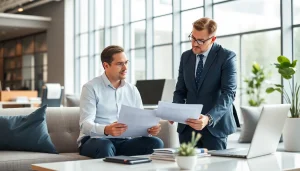 Headhunter Ingenieure beraten Ingenieure in einem modernen Büro.