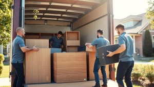 Umzugsunternehmen Schwetzingen team loading furniture into a truck for a smooth relocation.
